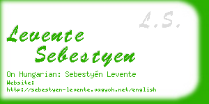 levente sebestyen business card