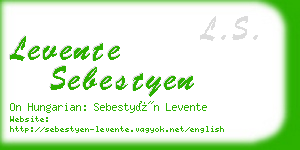 levente sebestyen business card